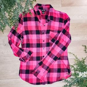 Wet Seal pink buffalo plaid shirt